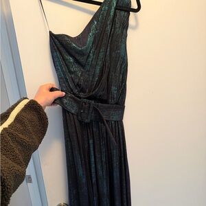 Retrofete Shimmering Teal Maxi Dress